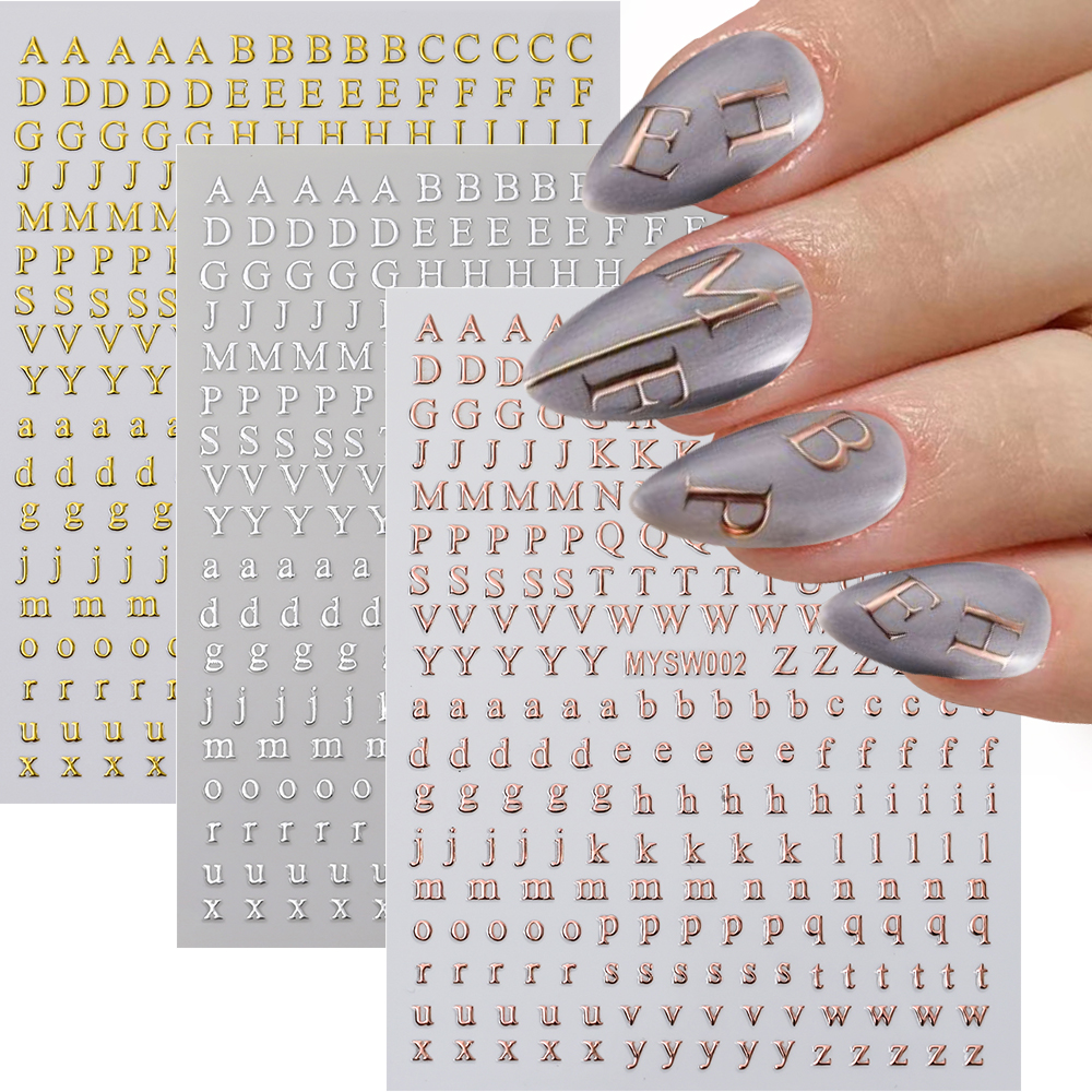 2Pcs Small 26 Alphabet Nail St - Gold Foil Flakes review and price