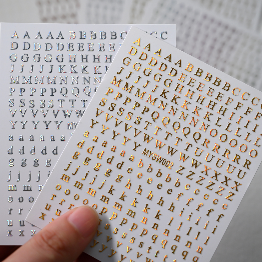 2Pcs Small 26 Alphabet Nail St - Gold Foil Flakes review and price