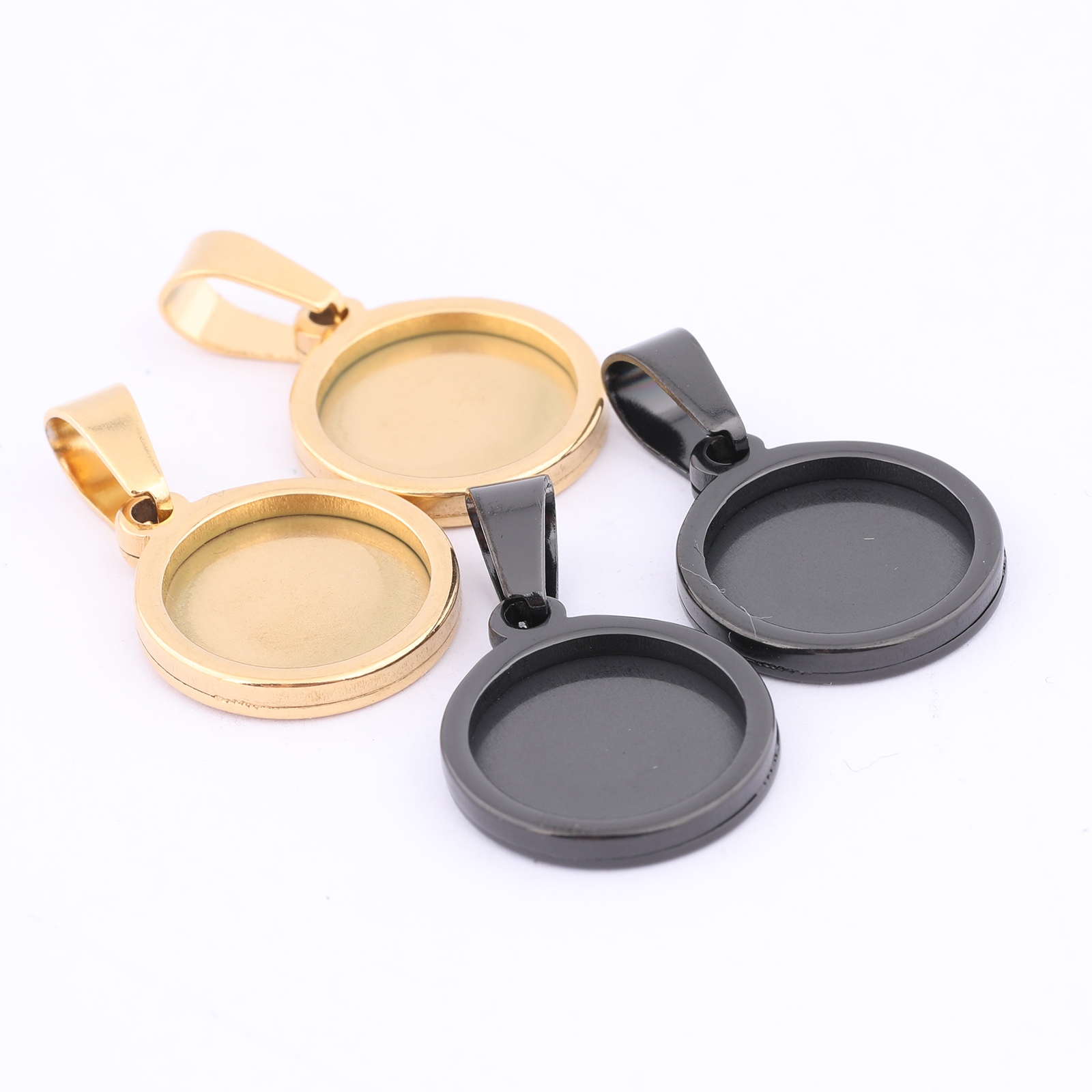 10pcs Gold Plated Black 12mm R - Bezels Set Pendant review and price