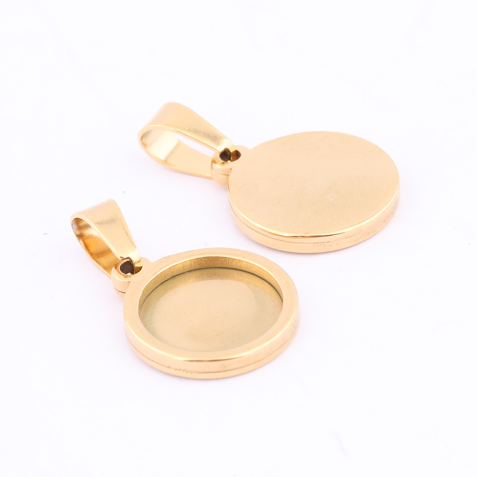 10pcs Gold Plated Black 12mm R - Bezels Set Pendant review and price