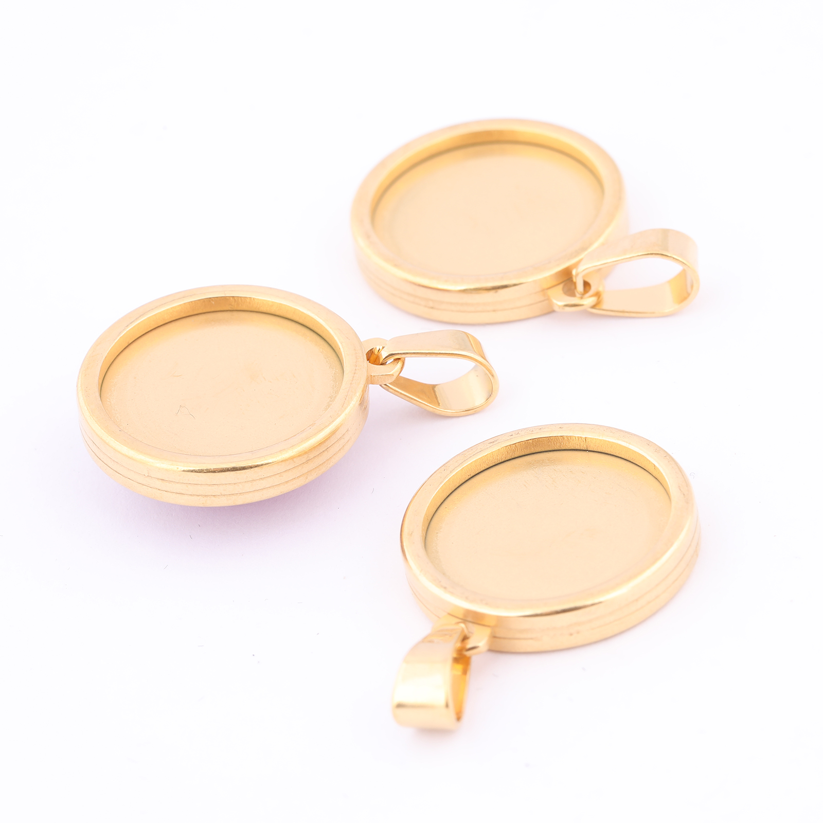 5pcs Stainless Steel Gold Plat - Bezels Set Pendant review and price