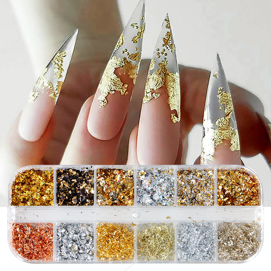 12 Color Gold Foils Gorgeous N - Gold Foil Flakes review and price