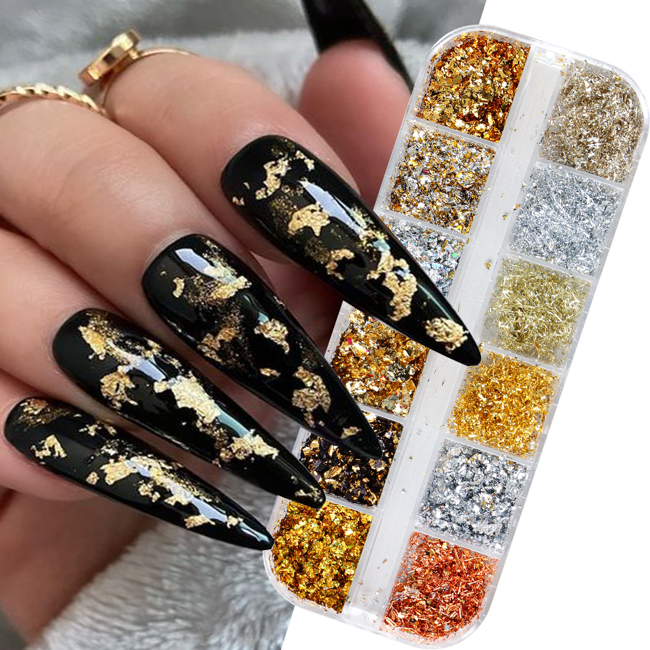 12 Color Gold Foils Gorgeous N - Gold Foil Flakes review and price