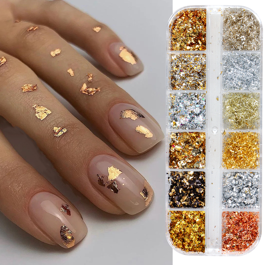 12 Color Gold Foils Gorgeous N - Gold Foil Flakes review and price