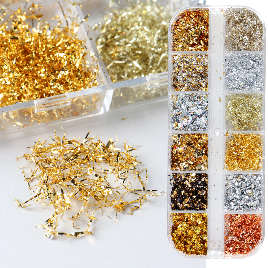 12 Color Gold Foils Gorgeous N - Gold Foil Flakes review and price