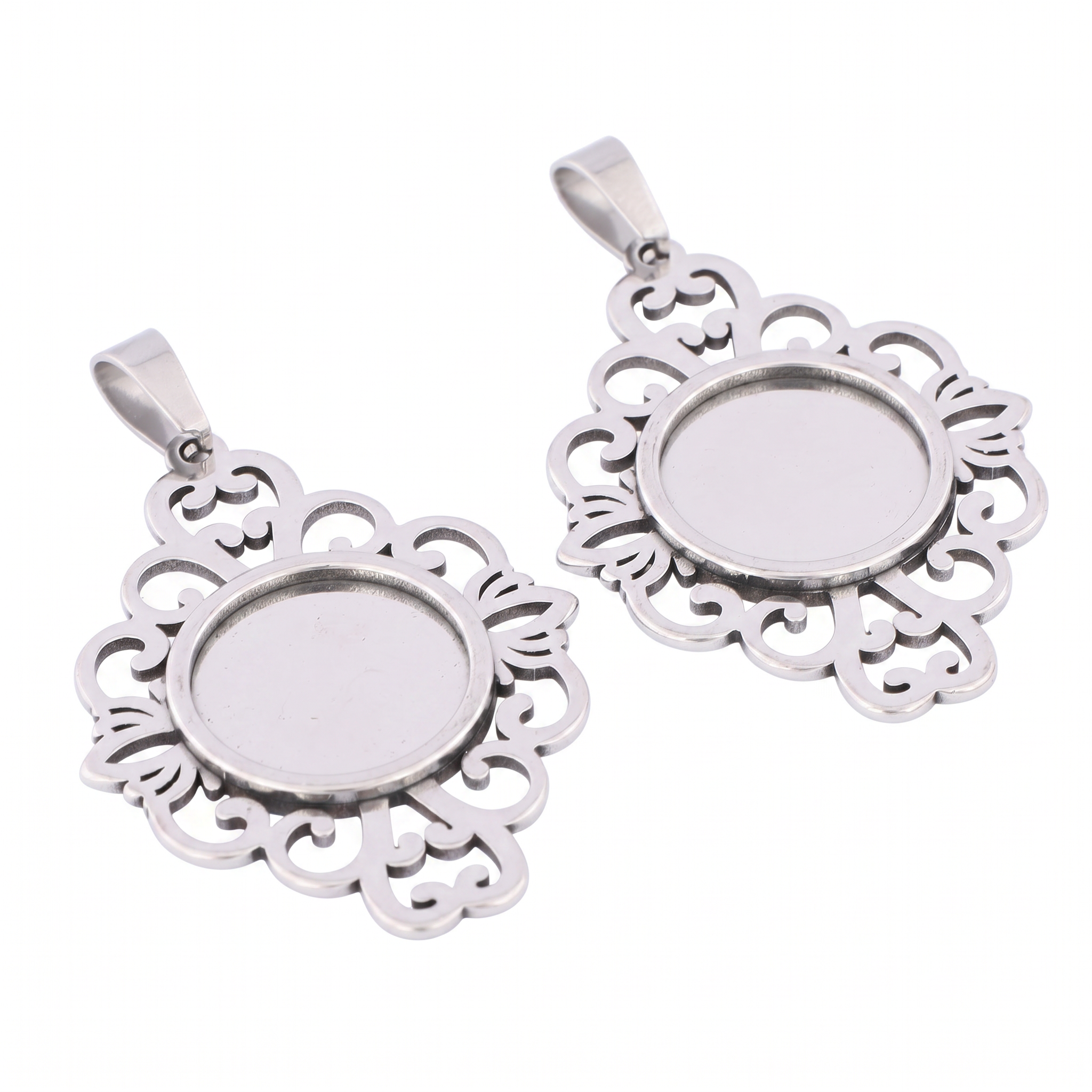 5pcs Stainless Steel Filigree  - Bezels Set Pendant review and price