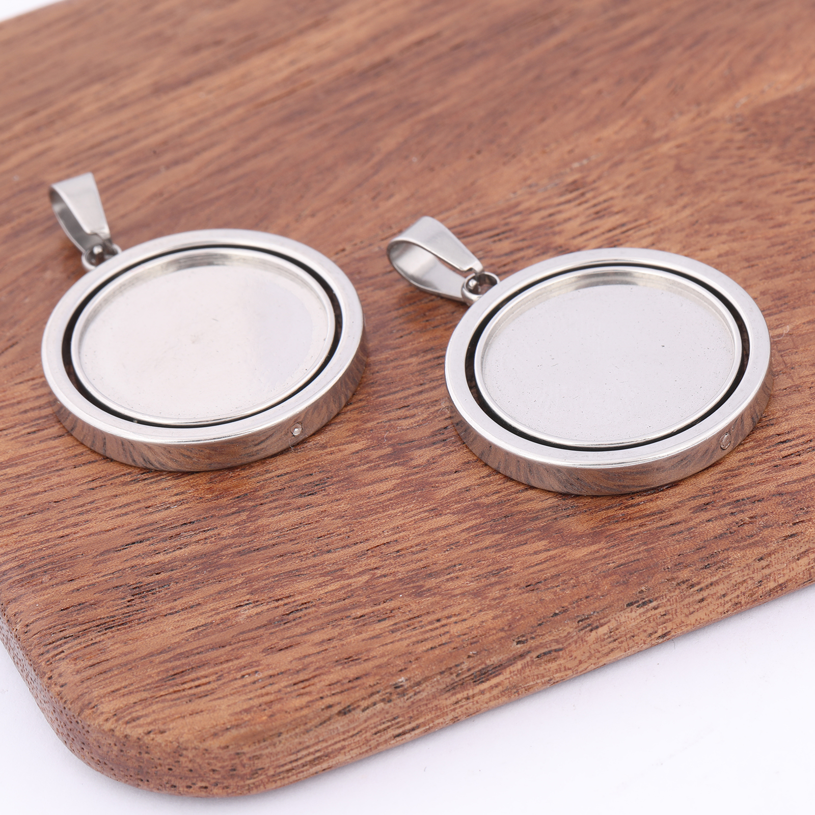 3pcs Stainless Steel  Rotatabl - Bezels Set Pendant review and price