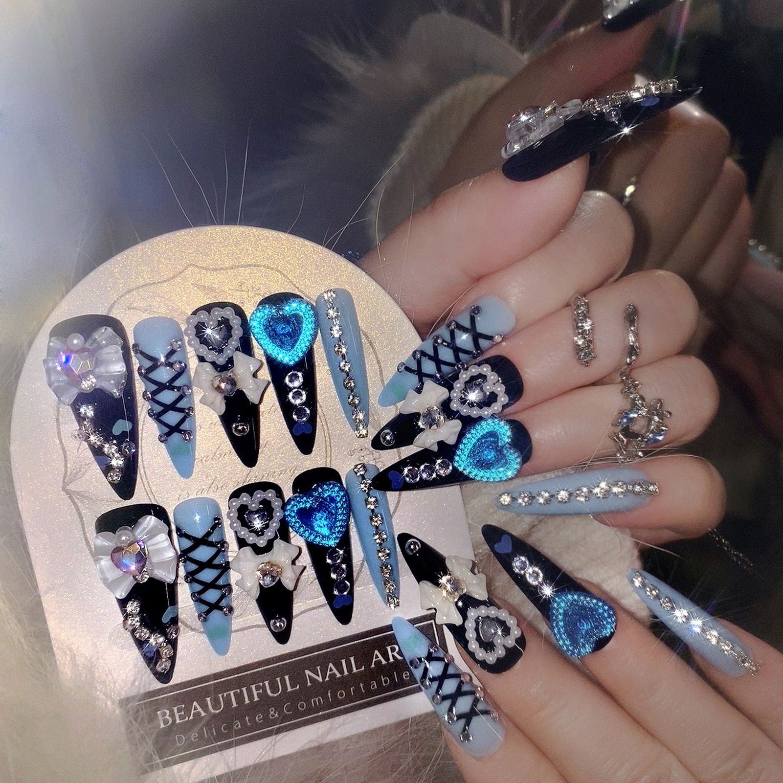 24pcs 3D Bow Decor False Nails - Resin Craft Material review and price
