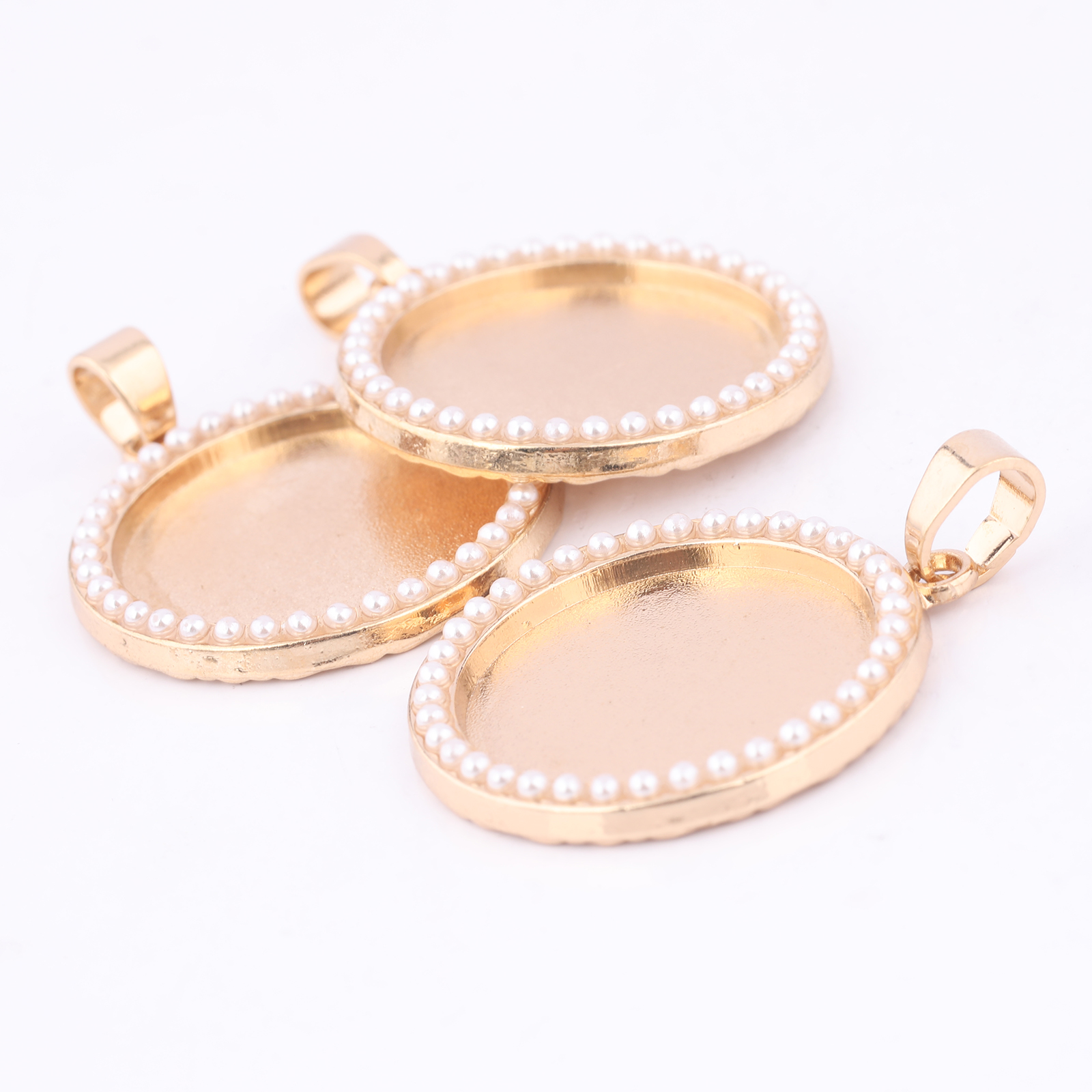 5pcs Kc Gold Pearl Cabochon Ba - Bezels Set Pendant review and price