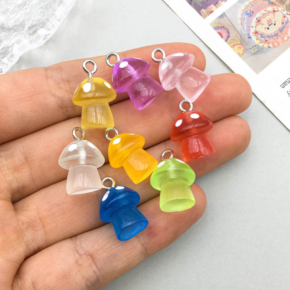 16pcs Luminous Mushroom Charms - Resin Craft Projects review and price