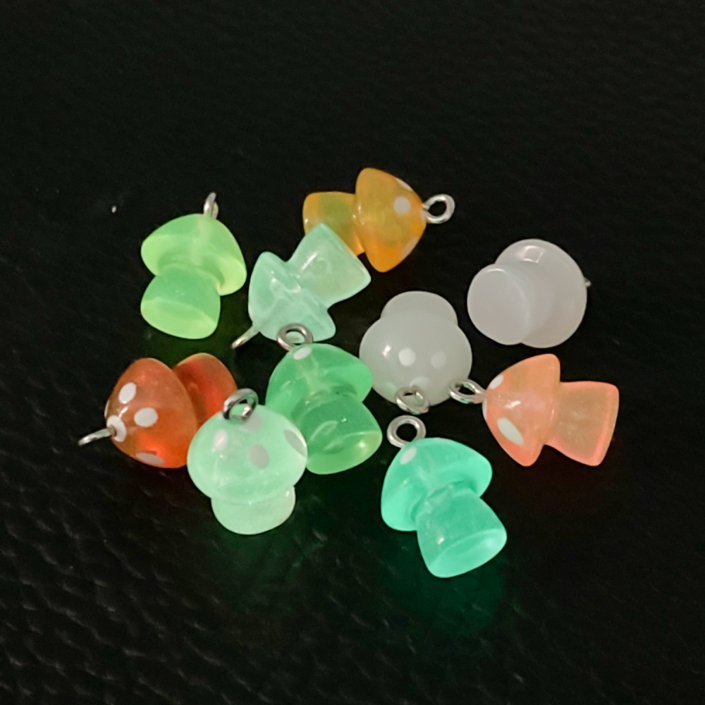 16pcs Luminous Mushroom Charms - Resin Craft Projects review and price