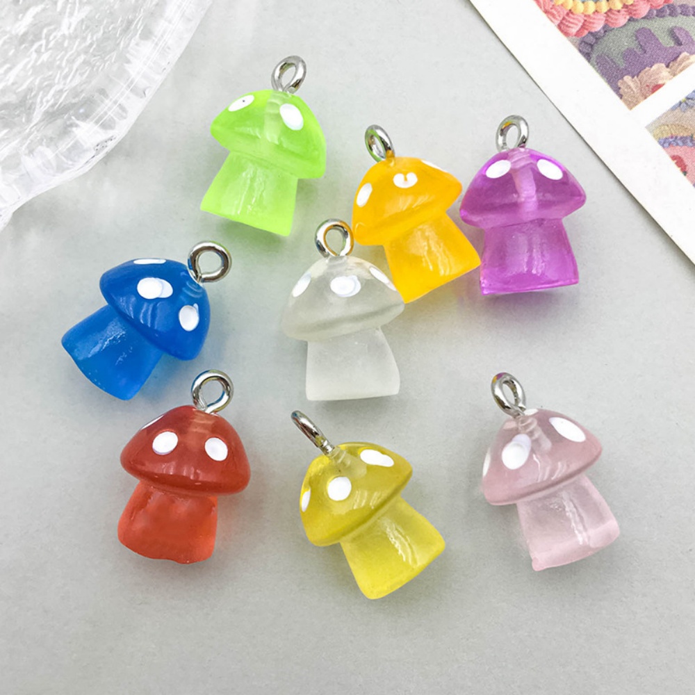 16pcs Luminous Mushroom Charms - Resin Craft Projects review and price