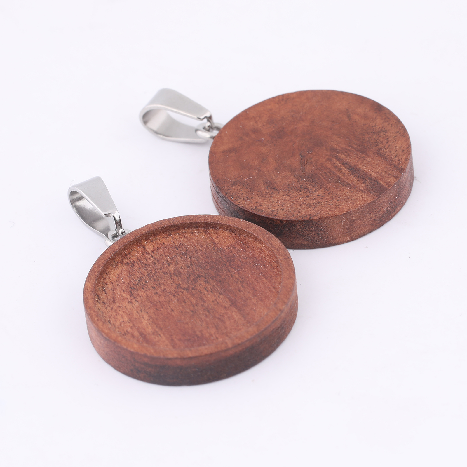 10pcs 20mm Round Wood Cabochon - Bezels Set Pendant review and price