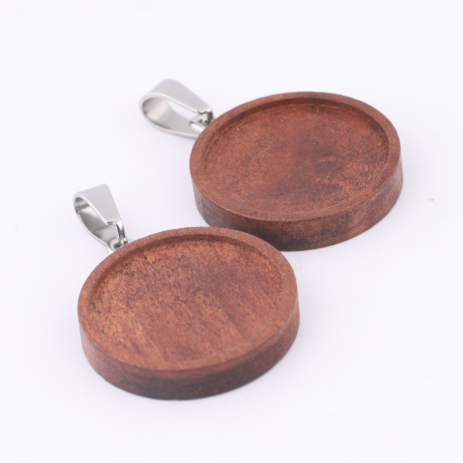 10pcs 20mm Round Wood Cabochon - Bezels Set Pendant review and price