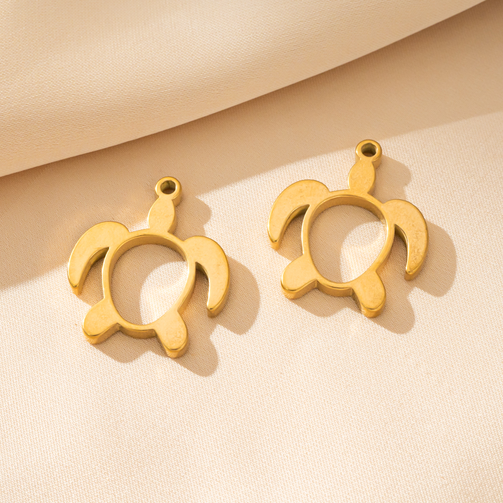 5pcs/Lot Stainless Steel Turtl - Bezels Set Pendant review and price
