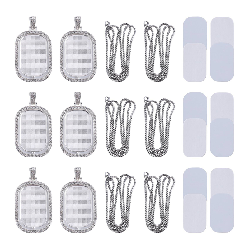 WORTHOWN-48Pcs Sublimation Rhi - Bezels Set Pendant review and price