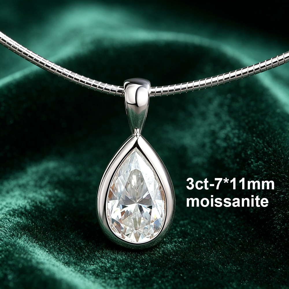 BXINY 3CT Bezel Set Pear Cut M - Bezels Set Pendant review and price