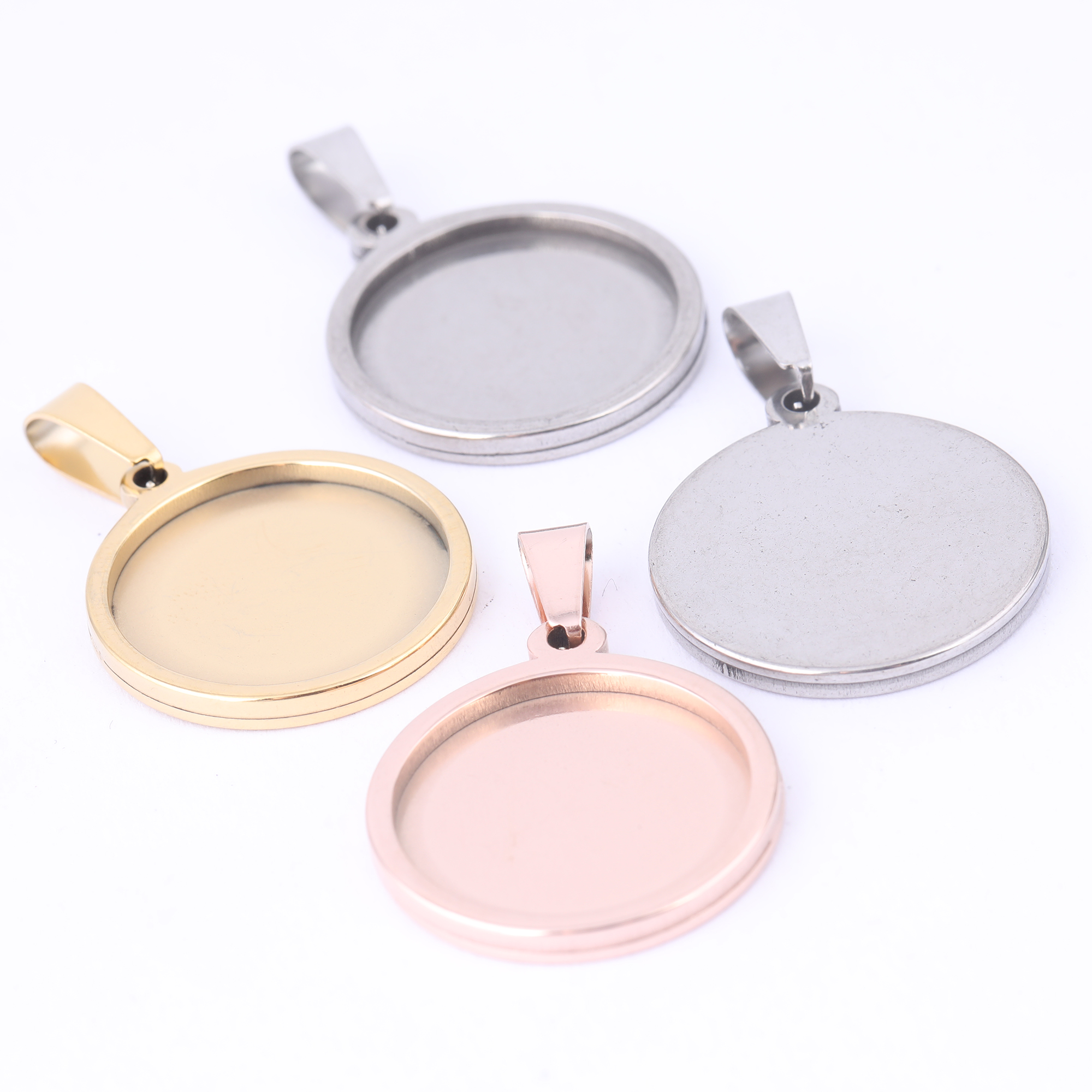 5pcs Stainless Steel 16mm 18mm - Bezels Set Pendant review and price