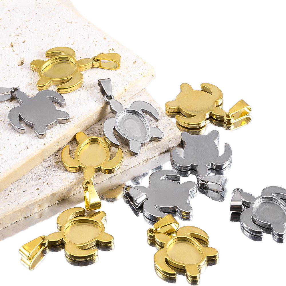 1pc 5pcs Stainless Steel Gold  - Bezels Set Pendant review and price